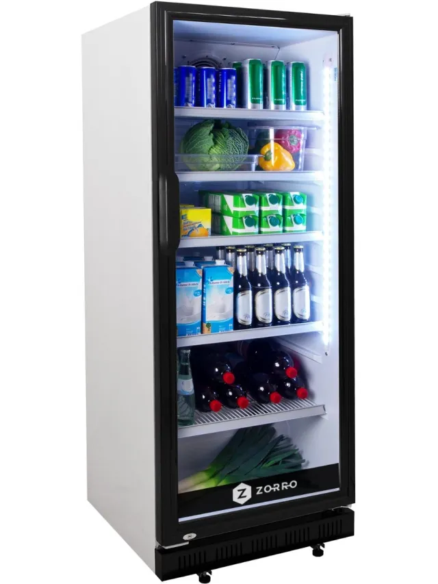Zorro Drankkoelkast ZK 310 | Wit/Zwart met glasdeur | 310 liter