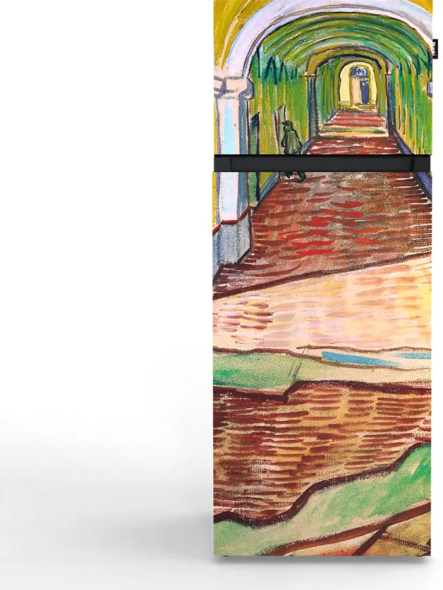 Nunki MEDIUM-AVGO / Dubbel-Deurs Koelkast, E Klasse, 206l, Vincent Van Gogh - Gang in het gesticht, Satin (ALL sides) VanGogh