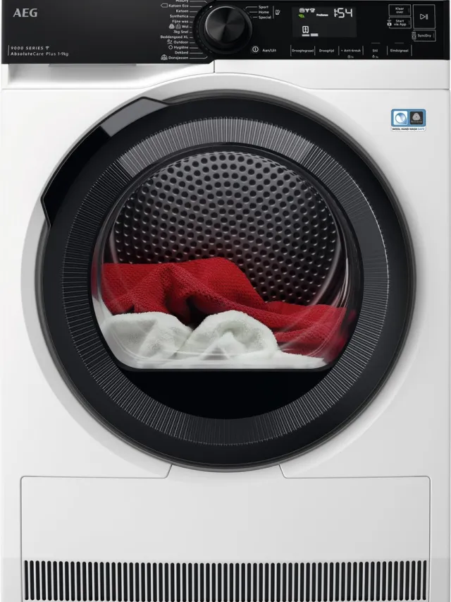 Aeg TR969M6C EcoLine 9000 serie AbsoluteCare® Plus - Wasdroger - Warmtepomp Droger - 9 kg Wit