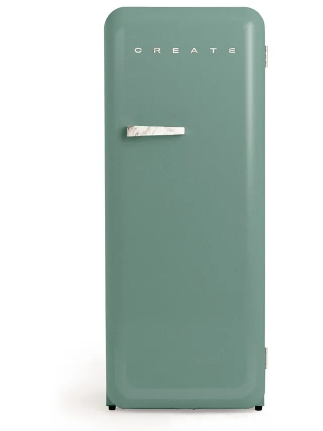 Create Koelkast in retrostijl - Sage - Handvat Marmer - FRIDGE RETRO 281L