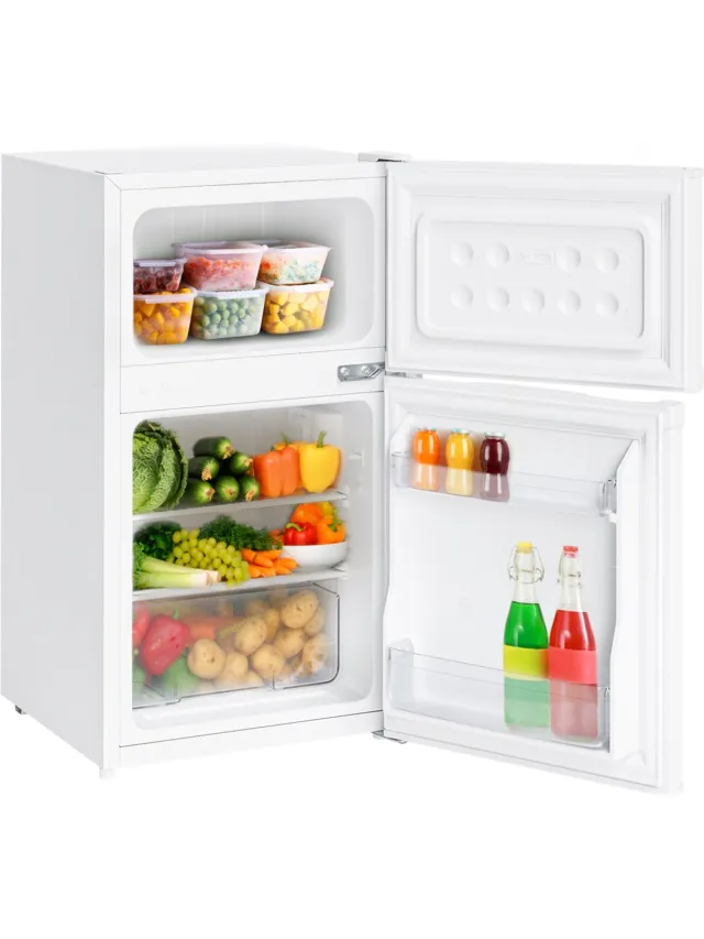 KitchenBrothers Koelkast - 61L Koelvak - 24L Vriesvak - Koelvriescombinatie - Ijskast - Frigo - Vrijstaand - Wit