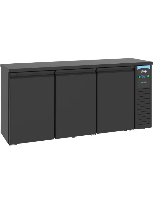 Combisteel Barkoelkast - 500L - Zwart - Geforceerd - Draaideuren - 1940x550x950mm - Horeca Koelkast