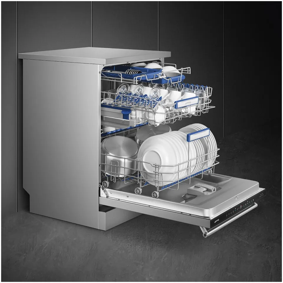 Smeg LVS345BQSTX vrijstaande vaatwasser RVS, foto 2