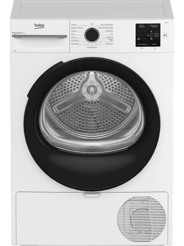 Beko BMS3T382CW | Warmtepompdroger | 8 kg | C | Taaldisplay Duits Wit