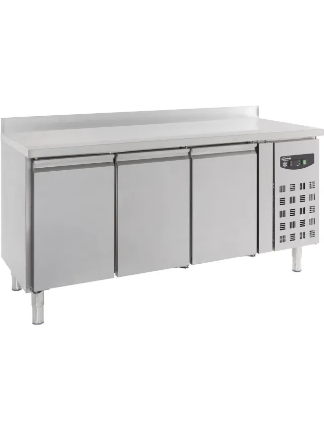 Combisteel Koelwerkbank 417L Met 3 Deuren (1/1 GN) En Achterrand - 1795x700x850/950mm Grijs