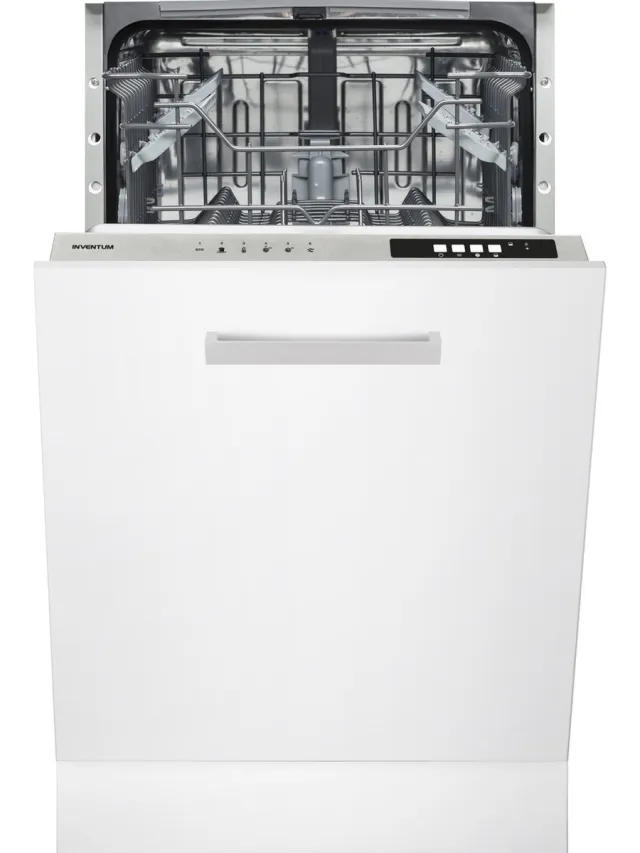 Inventum IVW4508A smalle inbouw vaatwasser - 10 couverts - Volledig integreerbaar - 45 cm breed - Bestekmand - 6 programma’s - Max nishoogte 87 cm - Startuitstel - Energielabel D N.v.t.