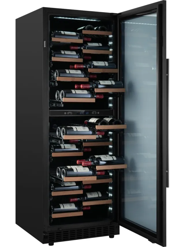 Nestor M NWBP2104GN1 Wijnklimaatkast / Wijnkoelkast - 104 Flessen – 2 Zones – Vrijstaand & Inbouw – Zwart Glas – 5-20°C – 38 dB Zwart 104 Flessen 2 zones