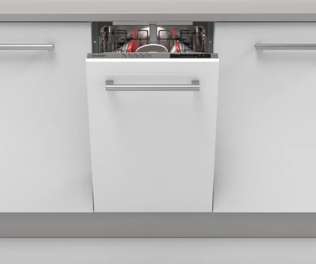 Sharp QWNS14I49EXEU - Volledig integreerbare vaatwasser Wit