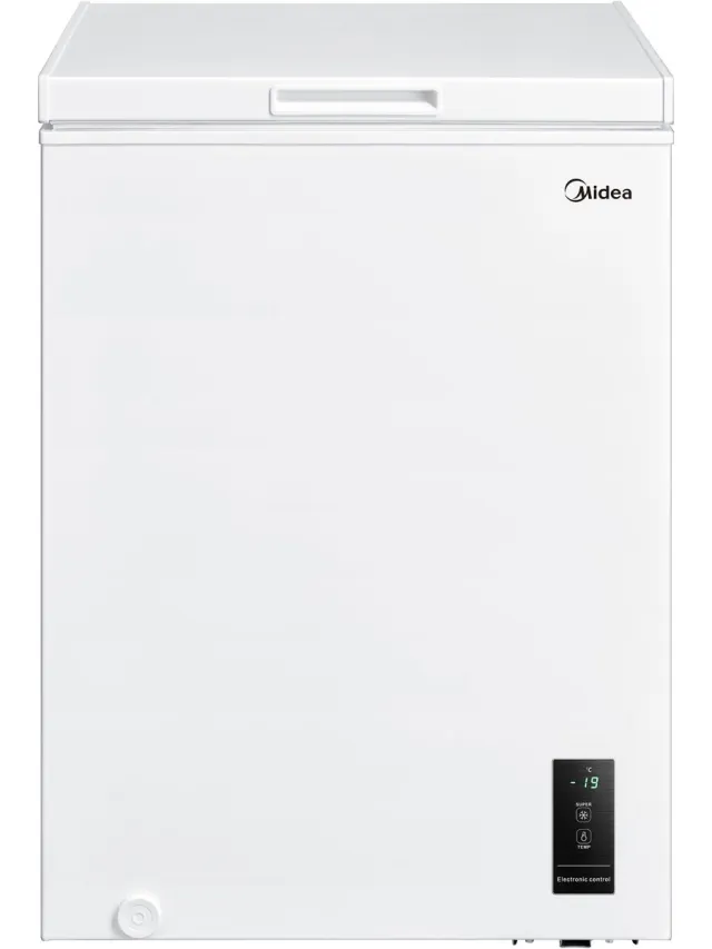 Midea MDRC152FEE01 - Vrieskist - Wit - Vrijstaand - E label - 38 dB - 99 l - 169 kWh/jaar - Compact - Bovenlader White