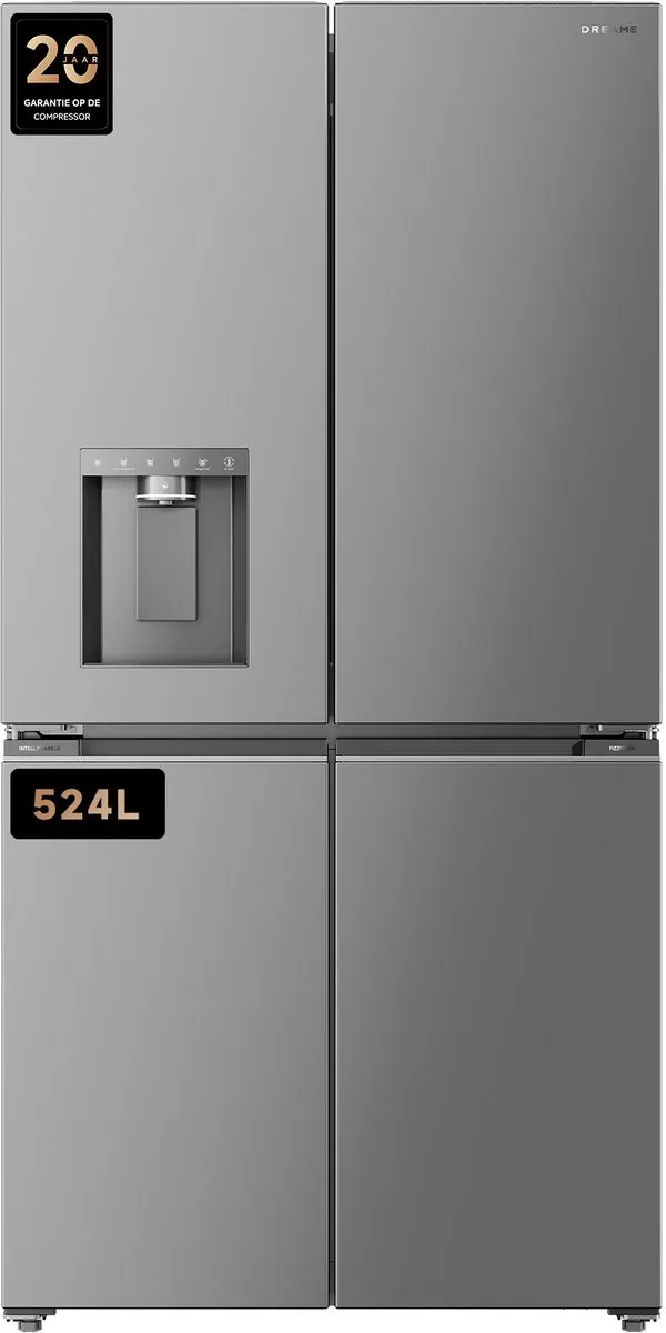 Dreame DRC560WMXEEUP Amerikaanse koelkast, 524 liter, side-by-side Inox