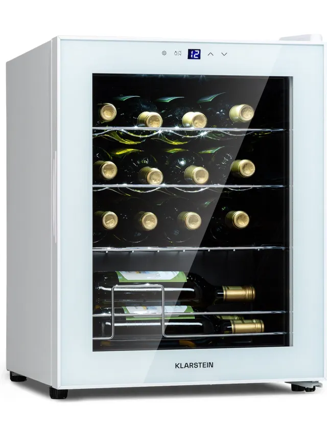 Klarstein Shiraz 16 Quartz Wijnkoelkast 42 Liter - Touch bediening - 160 W - 5-18°C - Wit glas