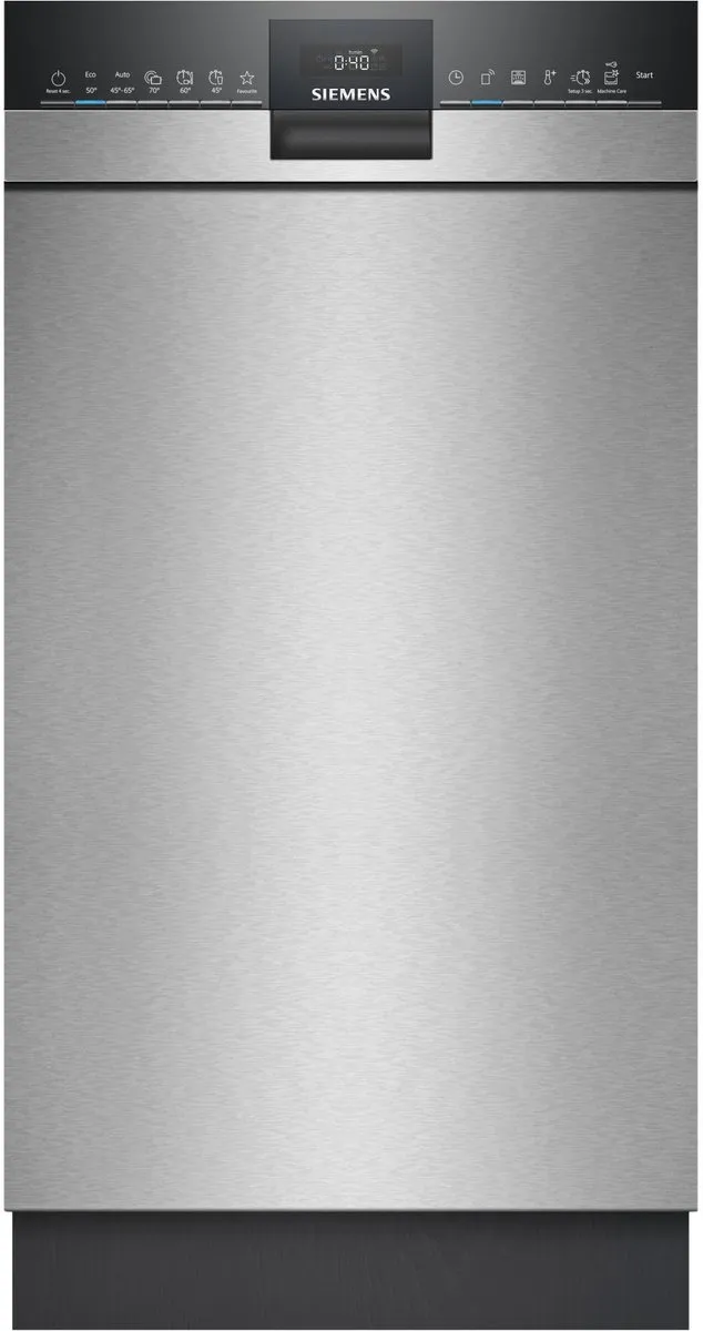 Siemens SR43ES25ME - Inbouw vaatwasser - Onderbouw - 10 couverts - B label - 44 dB - Wi-Fi- besturing Geborsteld staal