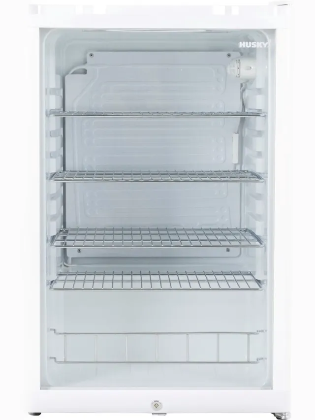 Husky KK111-WH-NL-HU - Koelkast Tafelmodel - Dranken Koelkast - Barkoelkast - Met Glazen Deur - 130 Liter - 40dB - Wit