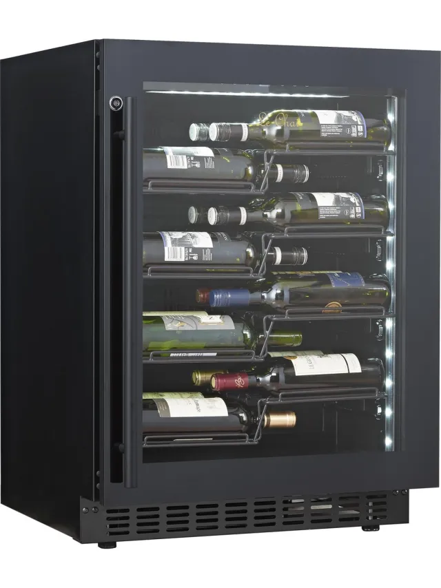 Le Chai PRO Le Chai PRO360M - Inbouw of Vrijstaand - 1 zone - 36 Flessen - Labelview - Slot - LED Verlichting zijdelings - Koolstoffilter - 4 Schuiflades - Anti-UV - 82 cm Hoog zwart
