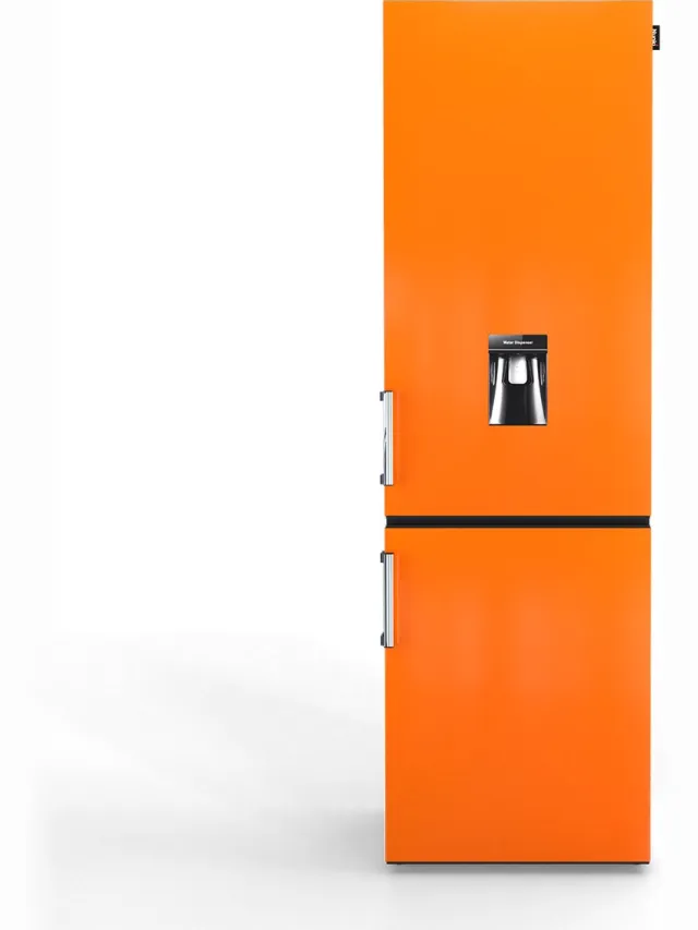 Nunki Large H2O – Koel-vriescombinatie – Waterdispenser – E-klasse – 268 liter – Bright Orange Gloss Oranje