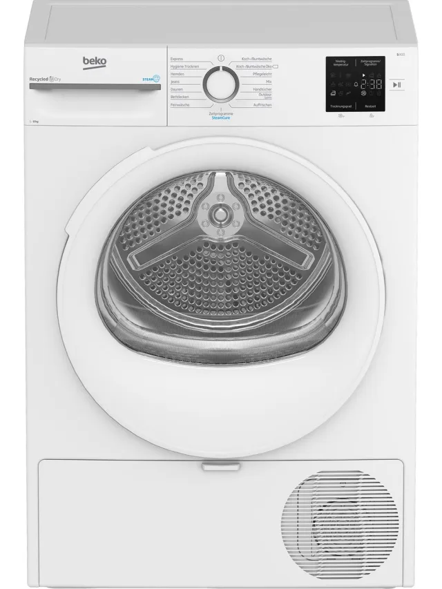 Beko BM3T3829W wasdroger Vrijstaand Voorlader 8 kg Wit