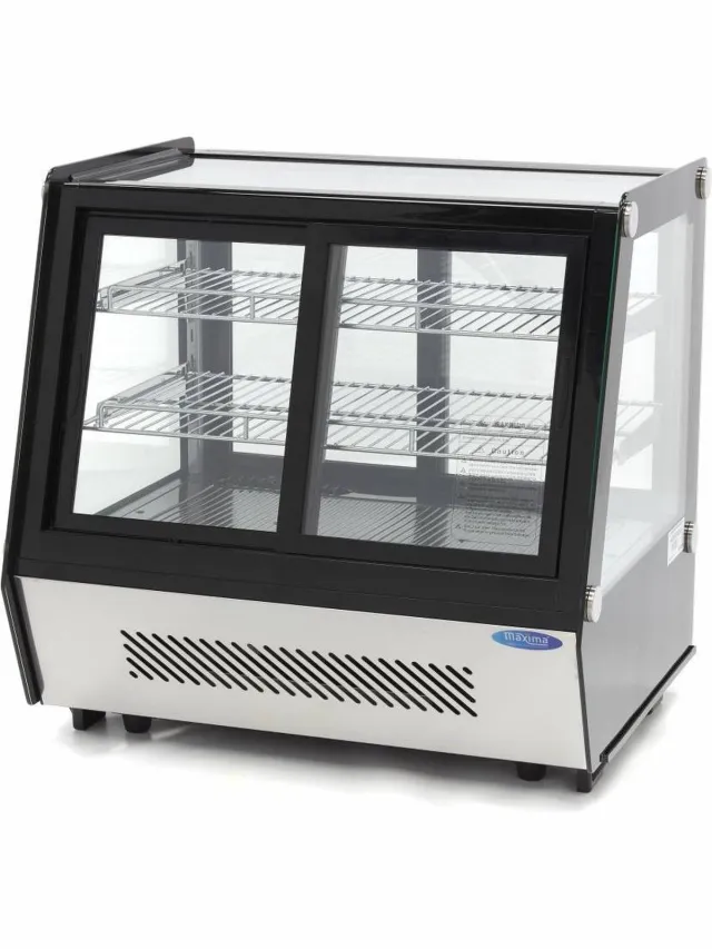 Maxima Gebaksvitrine - 125 L - 71 cm - Schuifdeuren Voor en Achter Zwart