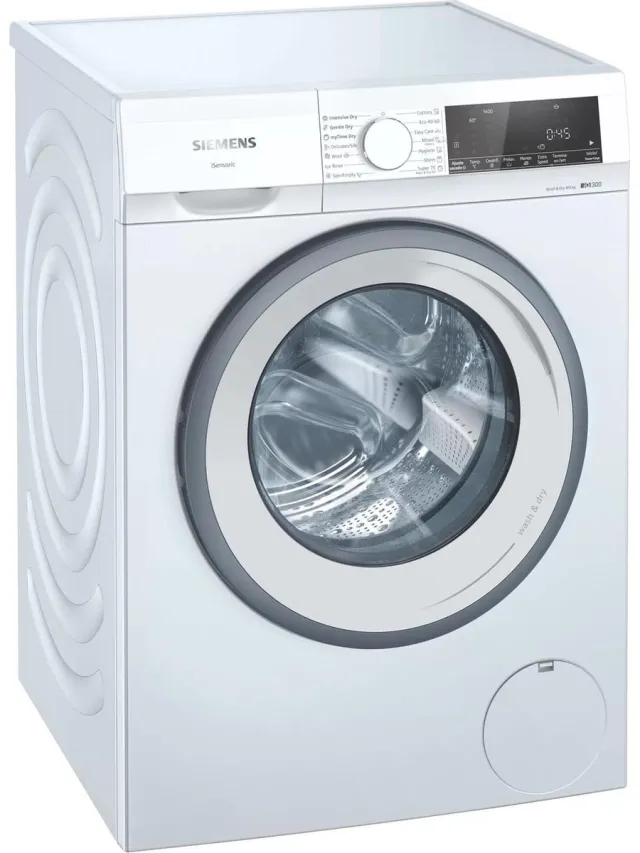 Siemens WN34A100EU - iQ300 - Was-droogcombinatie - Wassen en drogen in 1 keer - Zeer stil - WaterPerfect Plus, minimaal waterverbruik - varioSpeed, tot 65% sneller wassen - ENG display Wit