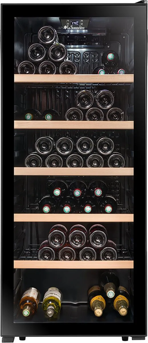 La Sommelière LS117BLACK - Wijnserveerkast - 1 zone - 121 flessen Zwart