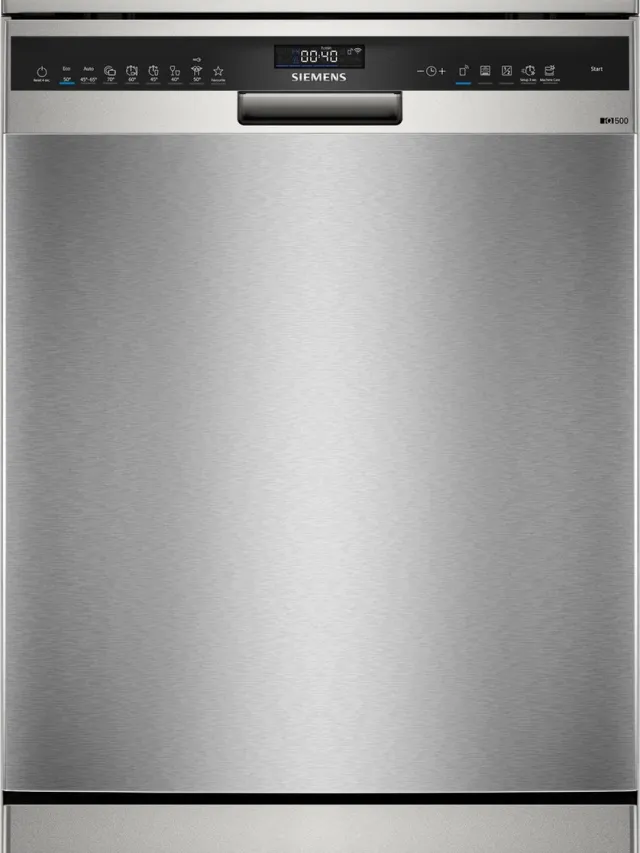 Siemens SN25EI13CE - iQ500 - Vaatwasser - Vrijstaande vaatwasser - 60 cm - Anti-fingerprint - Energielabel A - varioSpeed Plus : je vaat tot wel drie keer zo snel schoon - Home Connect RVS