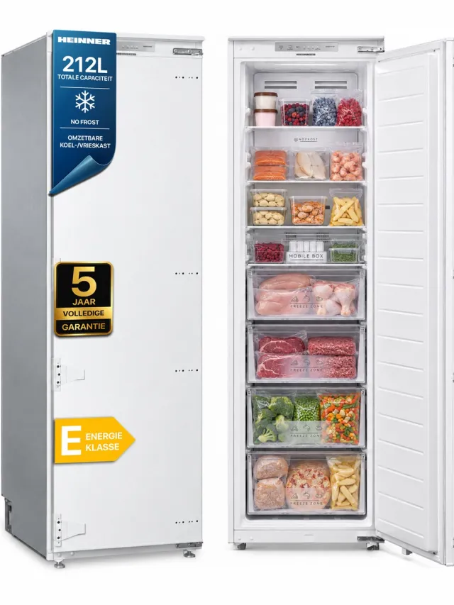 Heinner HFF-BIM212NFCE++ vrieskast, 212 liter, inbouw