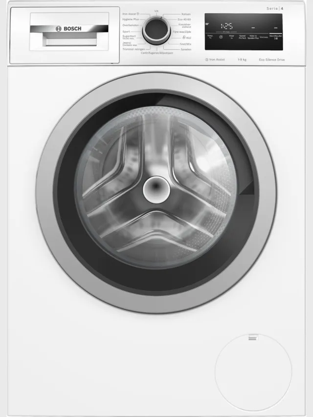 Bosch WAN2827FNL - Serie 4 - Wasmachine met stoom - 1400 rpm - 9kg - Energielabel A - Iron Assist: vermindert kreukels tot 50% - Bespaar water met ActiveWater Plus Wit