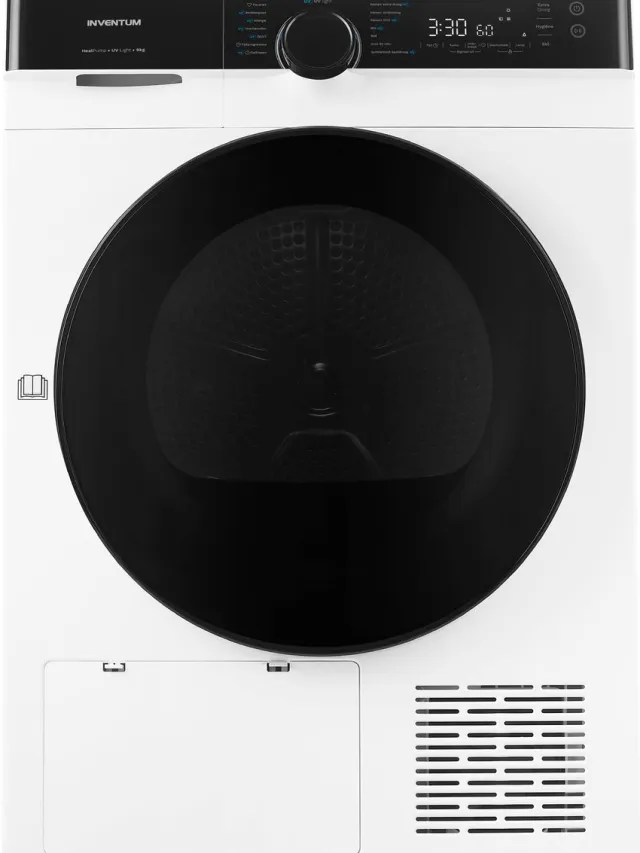 Inventum VDW9030W Wasdroger - 9kg - Warmtepompdroger - UV-hygiënefunctie - Energielabel B - Wit Wit - 9kg