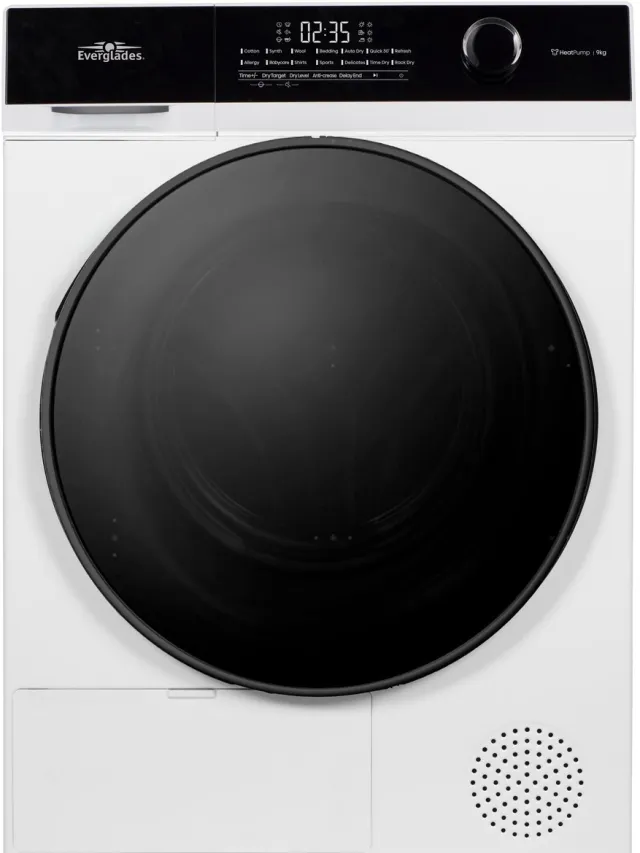Everglades EVHP9065CW - Warmtepompdroger - Arctic White - C-Klasse - 9 KG - 15 Programma's - 5 Jaar Garantie Arctic Wit
