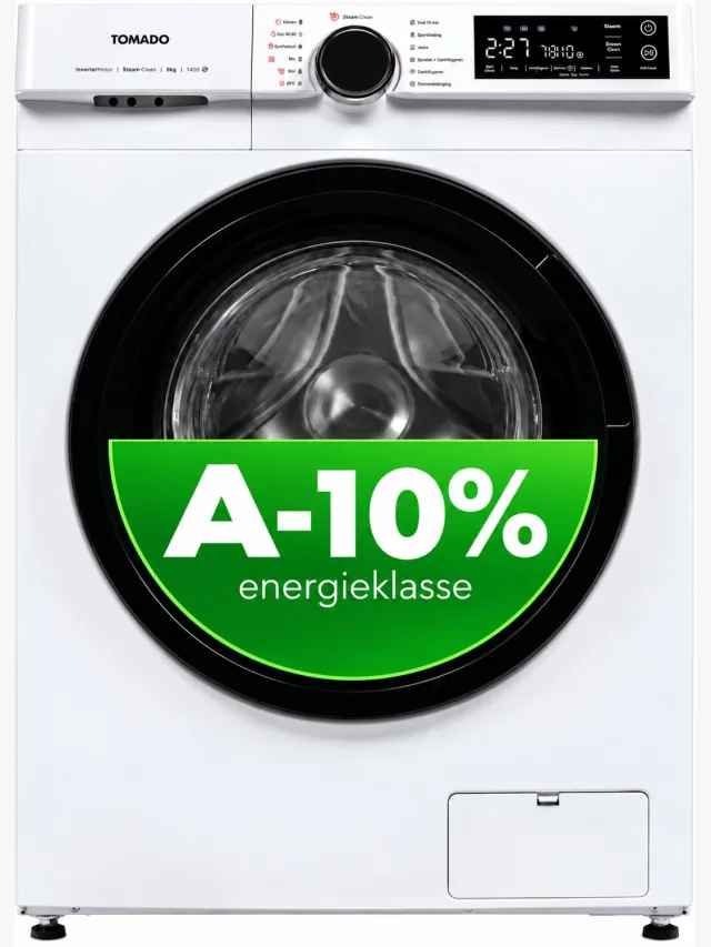 Tomado TWM8002W wasmachine voorlader, 8 kg Wit