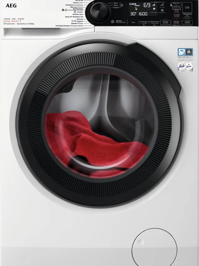 AEG LWR75Q164 7000 ProSteam® - Was-droogcombinatie - Autodose - Condensatie - 10 kg - NL/FR Wit