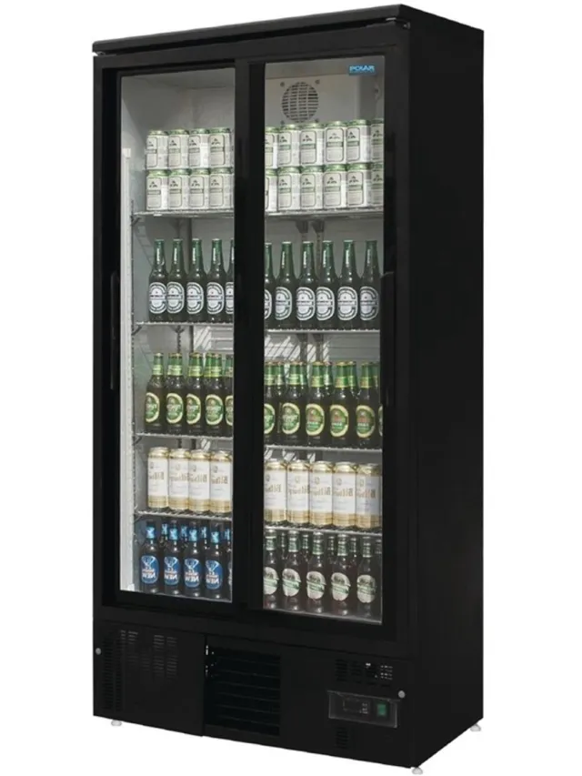 Polar Rechtopstaande gekoelde bardisplay met 2 schuifdeuren Multicolor