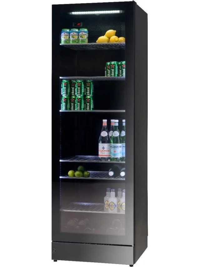 Vestfrost Solutions Exclusieve drankenkoeler MFG185 - 2-10 °C - Fullglass - Greeploos met verzonken handgreep - 351 Liter zwart