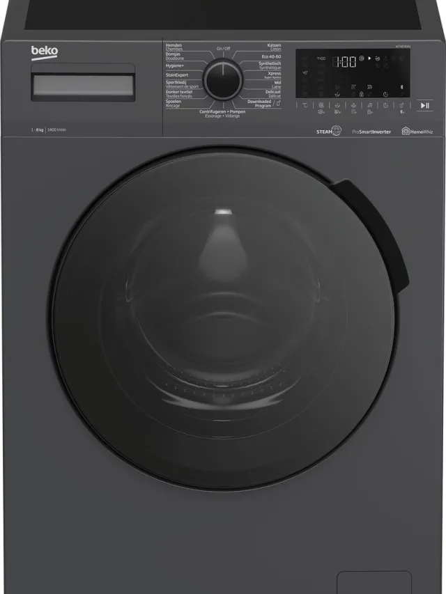 Beko WTV8740A1 - SteamCure™ - Wasmachine - Antraciet