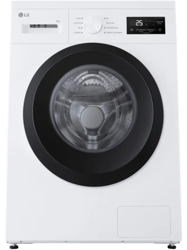LG F4A10S8NWK Wasmachine 8 kg 1.400 TPM, stoomwasprogramma, AI DD systeem, Energielabel A, ThinQ app Wit