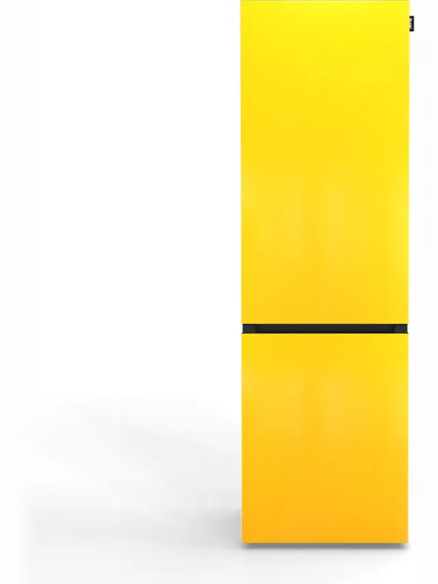 Nunki LARGECOMBINF-AYELL / Koel-vriescombinatie, D Klasse, 253l, Lucid Yellow, Gloss (ALL sides) Geel
