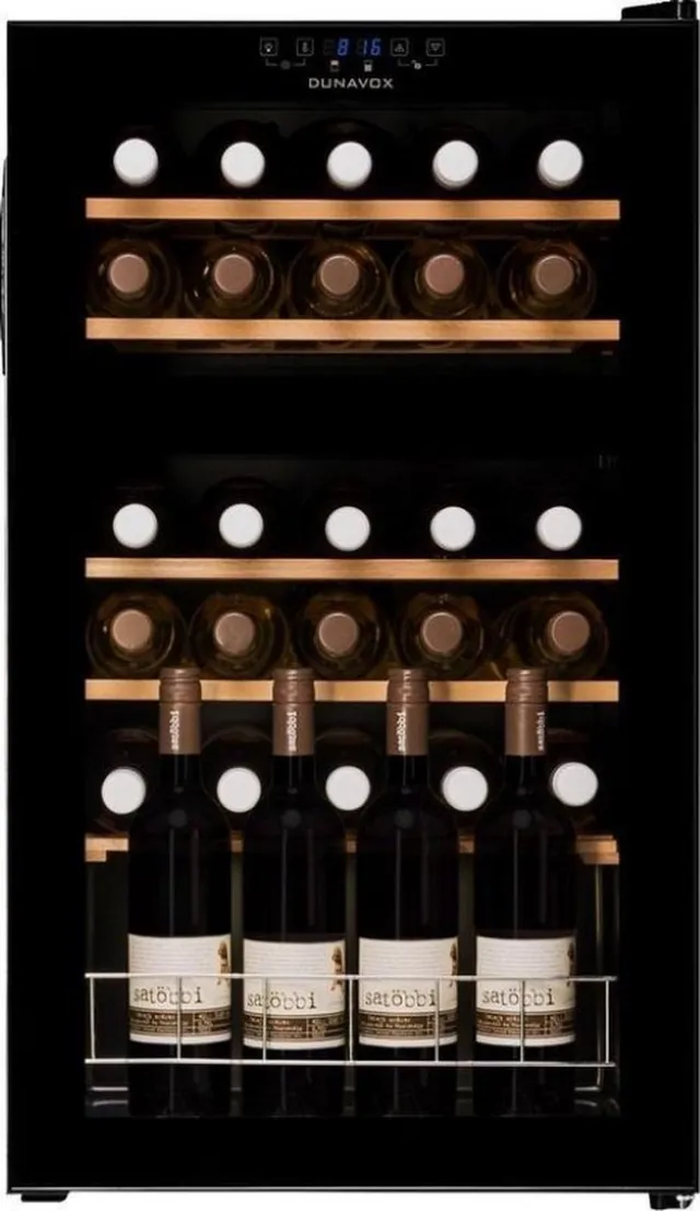 Dunavox Home-30 Vrijstaande Wijnkoelkast DXFH-30.80 49 cm diep Zwart 2 T°- 30 Flessen