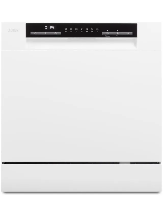 Labirent LMV8-7PZW1 - Mini Vaatwasser - 8 Couverts - 7 Programma’s - Modern - Kleine Vrijstaande Afwasmachine - Wit