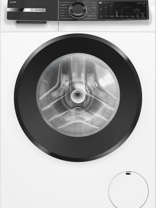 Bosch WNG254A8NL - Serie 6 - Was-droogcombinatie - 10,5/6 kg - 1400 Toeren - Zeer stil - Automatisch doseren - Iron Assist: vermindert kreukels tot 50% - Home Connect - Wit White