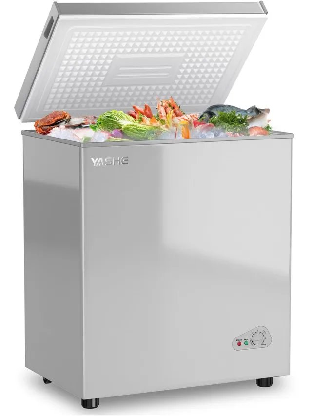YASHE vrieskist - 150 L - 2 manden - energieklasse E - zilver Silver