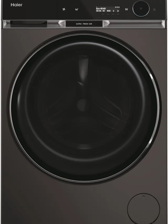 Haier HW100-BD14397PGUS – De stilste wasmachine op de markt – 10 kg – Energieklasse A – Stoomfunctie – Automatische dosering – Direct Motion-motor – Antibacteriële behandeling (ABT) – 16 programma’s – Antraciet – 10 jaar garantie op onderdelen