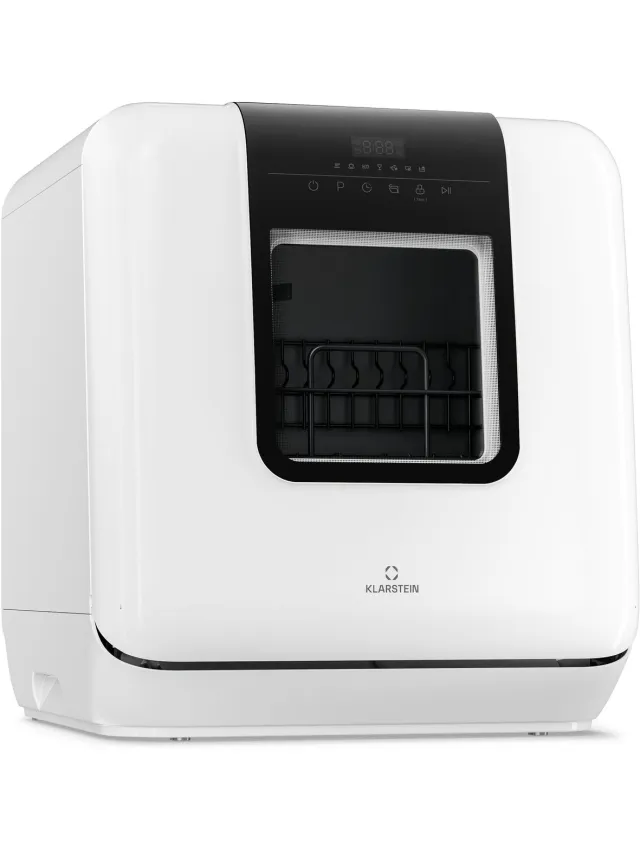 Klarstein Melville mini vaatwasser - Compacte vaatwasser voor 3 couverts, met 7 programma's, 6 liter waterverbruik, AquaStop, draagbaar design Wit