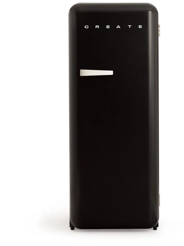 Create Koelkast in retrostijl - Zwart - Handvat Gebroken wit - FRIDGE RETRO 281L