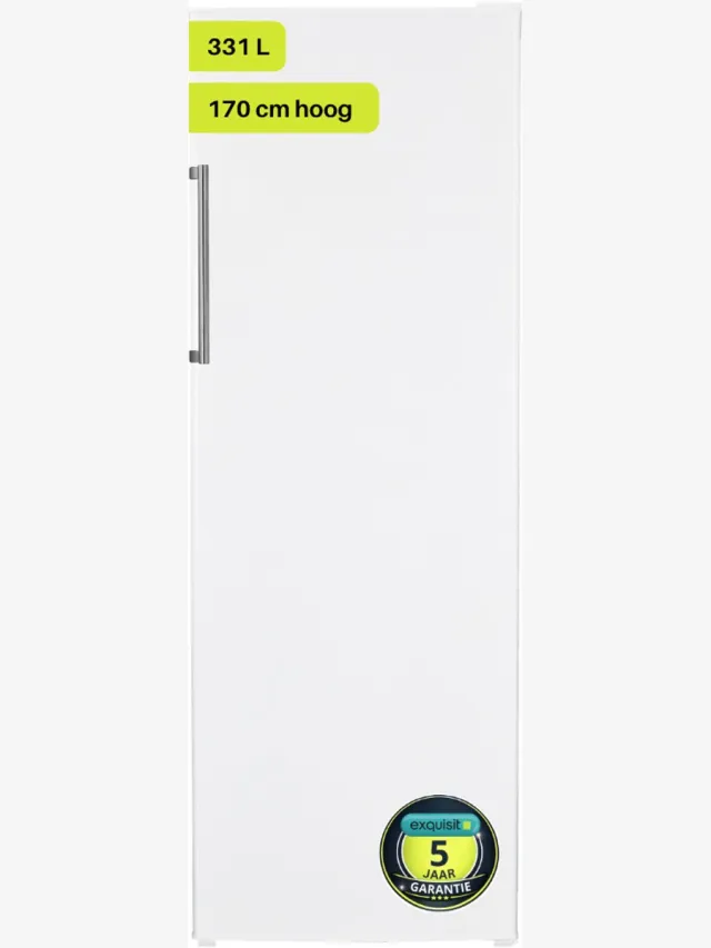 Exquisit KS350-V-H-040EW - Koelkast - RVS Handgreep - 5 Jaar Garantie - 331 Liter - 40dB - Wit