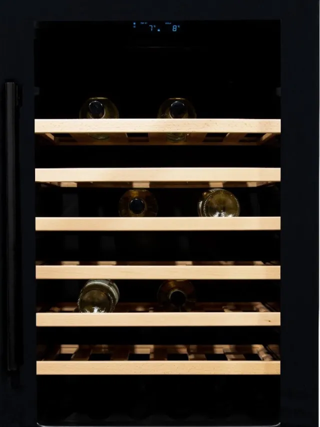 Vinata Premium Wijnkoelkast Serottini Inbouw - Zwart - 48 flessen - 87.7 x 59x 55.8 cm - Glazen deur