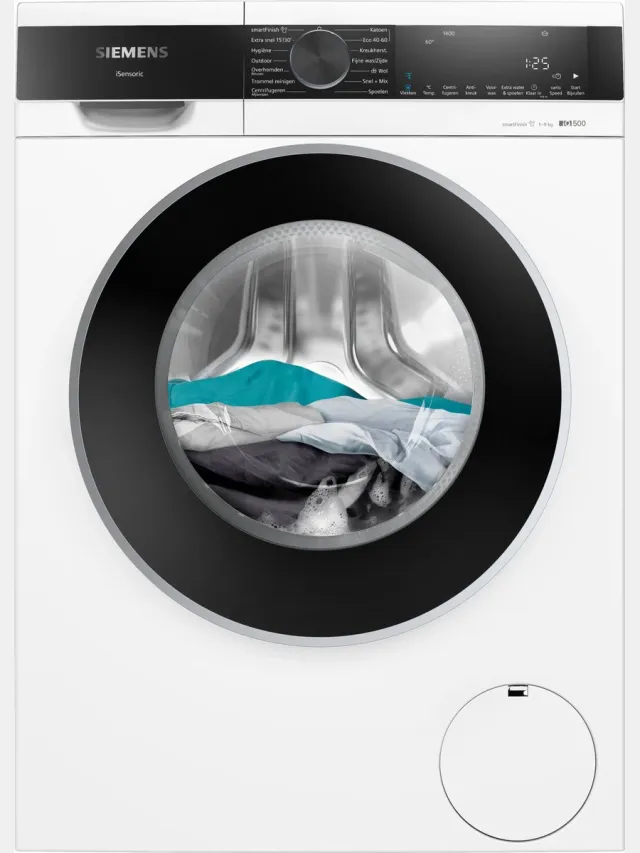 Siemens WG44G2ZWNL - iQ500 - Wasmachine met stoom - 1400 rpm - smartFinish: vermindert kreukels tot 50% - speedPack L: verkort wasprogramma's met varioSpeed - Energielabel A Wit