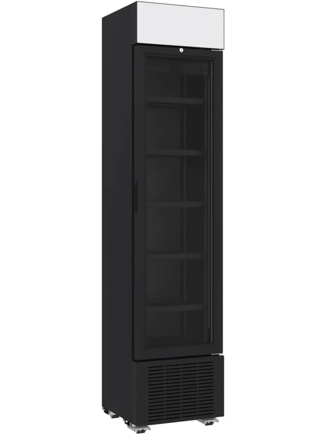 Combisteel Drankenkoeling - Smal Model - 232L - Zwart - +4°C/+10°C - Statisch + Ventilator - Wielen - 450x497x2024mm - Horeca Koelkast