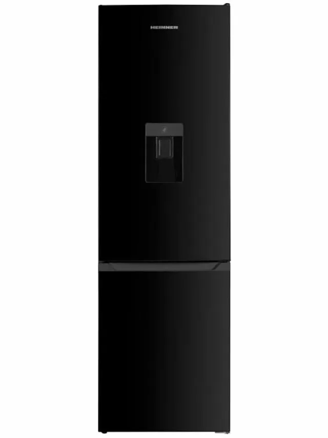 Heinner HC-HM260BKWDE++ Koel-vriescombinatie met Waterdispenser Zwart 260 L – Vrijstaand – Instelbare Thermostaat – Omkeerbare Deur – 5 Jaar Garantie
