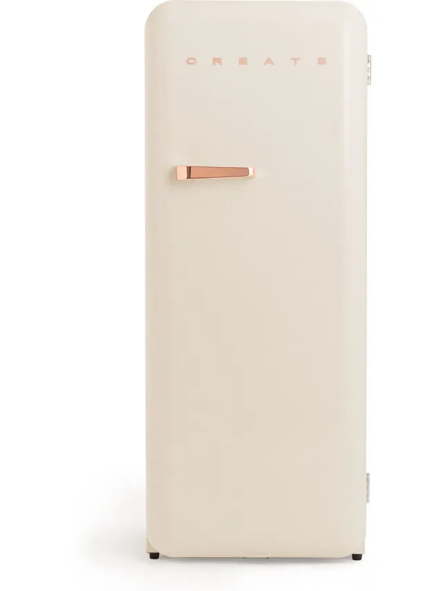 Create Koelkast in retrostijl - Gebroken wit - Handvat Roségoud - FRIDGE RETRO 281L