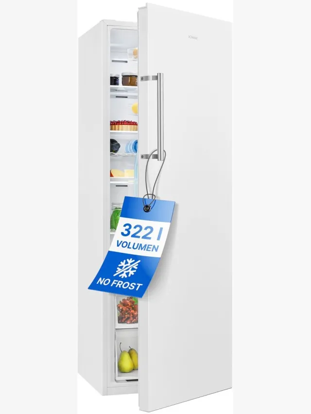Bomann VS 7345 – Kastmodel Koelkast zonder vriesvak – 172cm hoog - super koelen - 322 Liter – Stil (38dB) - Wit