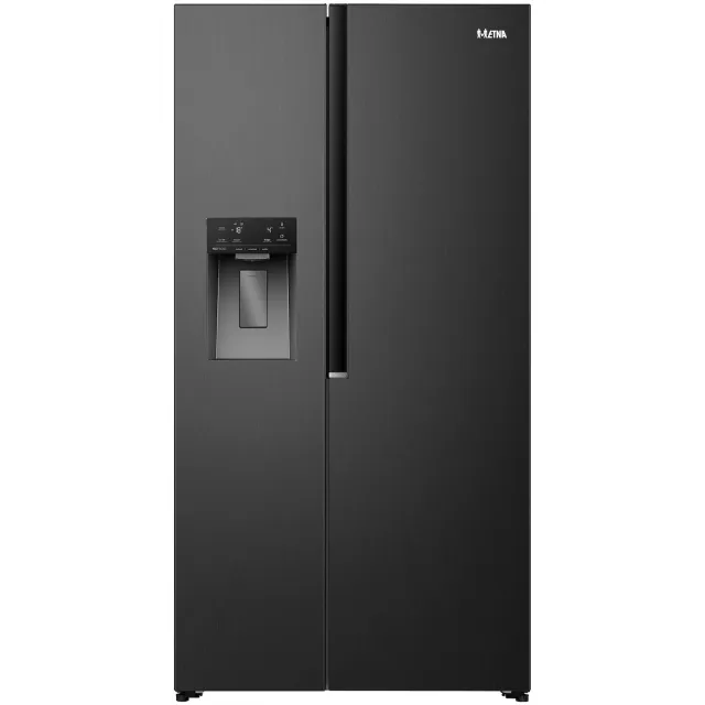 Etna AKV6178IZWA Amerikaanse koelkast, 528 liter, zwart